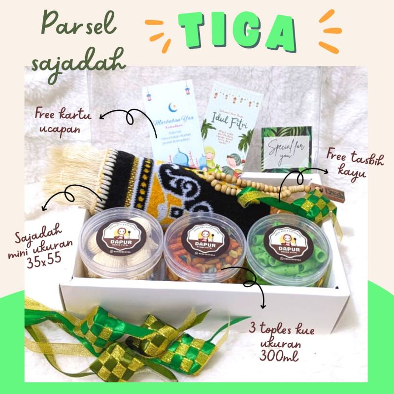 Hampers Ramadhan Idul Fitri Paket THR Parsel Sajadah Hijab Kue Kering Khas Lebaran Kado Islami Ulang