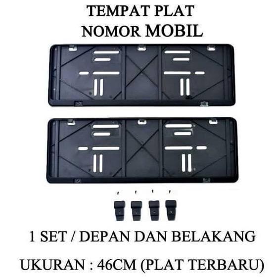 TEMPAT DUDUKAN PLAT NOMOR MOBIL 46cm MODEL ASTRA NOMER POLISI DEPAN BELAKANG MURAH 2PCS SEPASANG