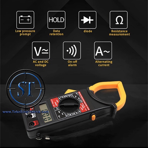 Digital Clamp Meter Voltmeter Ammeter Ohmmeter Multimeter AC DC Tester Tang Ampere tester Tegangan Multi Meter  Layar