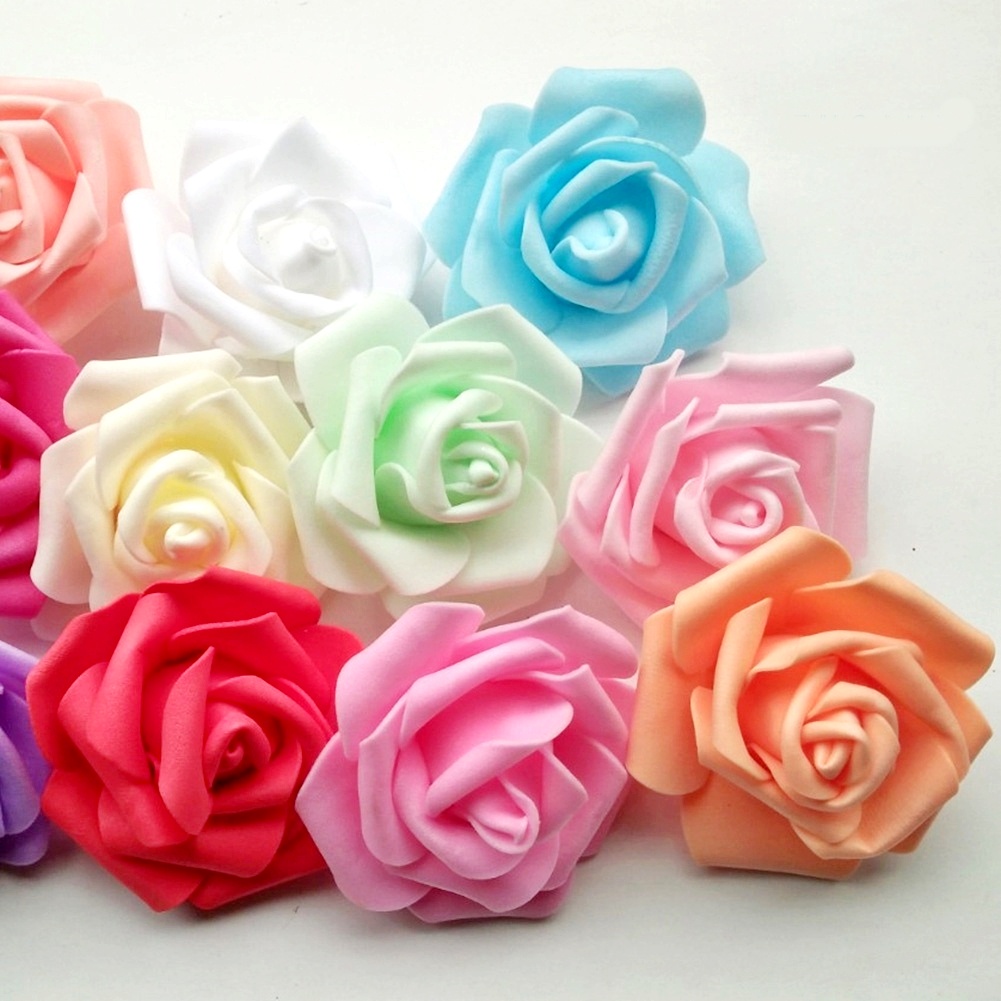 Kepala Bunga - Mawar Spons 7 cm Artificial Flower Foam Spon Rose Ros Mekar Sponge Fom Gabus Kuntum K