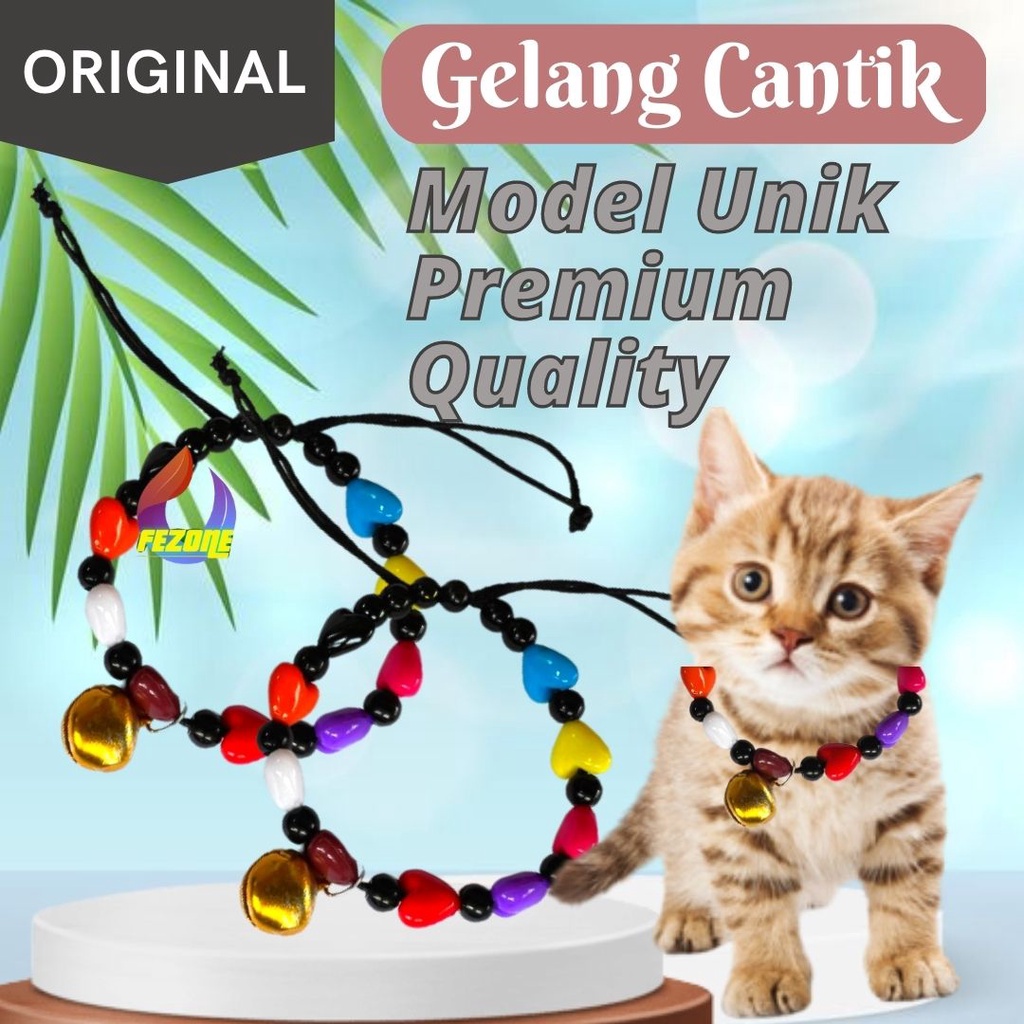 Kalung kucing Motif Love Kucing Krincing 14mm FEZONE