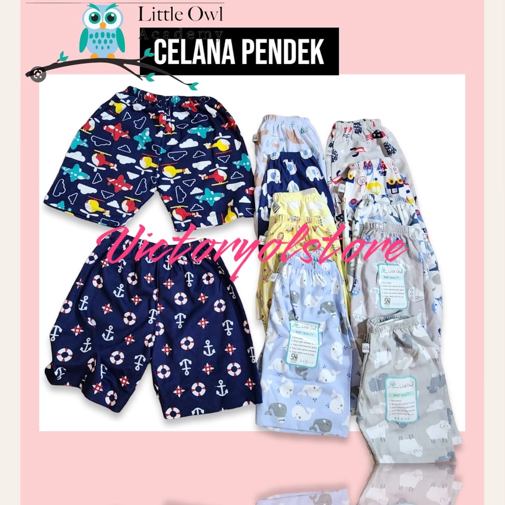 LITTLE OWL ISI3PCS CELANA PENDEK BABY DAN KIDS//CELANA PENDEK ANAK BAHAN KATUN