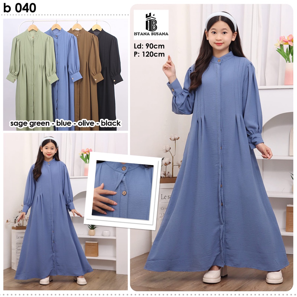 Gamis Anak Perempuan Feby Kids Tanggung Remaja Terbaru Murah Kekinian Crincle Terlaris Polos Premium