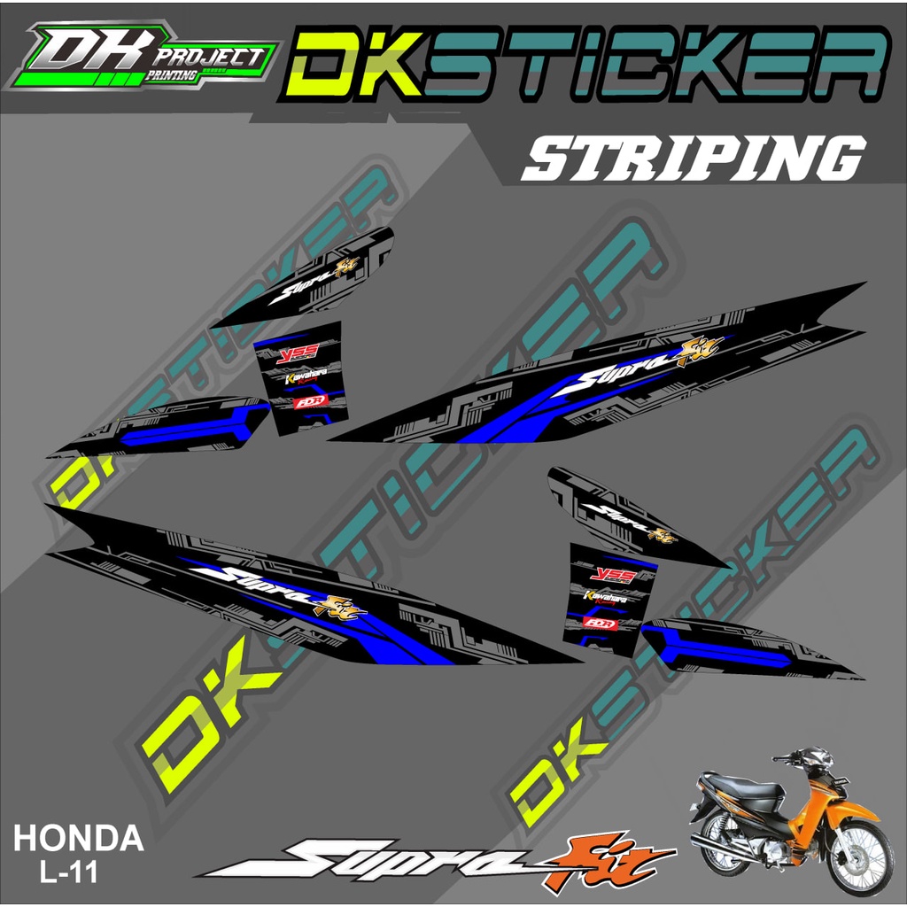 [COD] Stiker SUPRA FIT LAMA striping SUPRA FIT LAMA motor HONDA motor sticker variasi Racing L-11