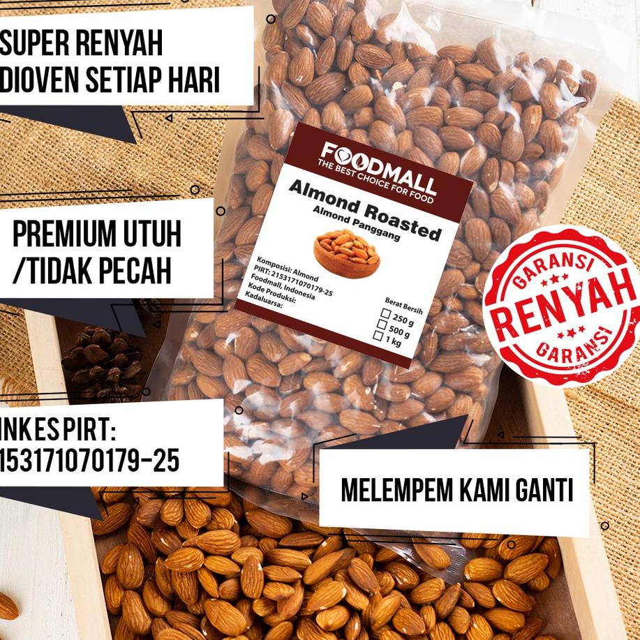 

☈ Almond Roasted 1 kg GRADE A PREMIUM / Almond Panggang ✈