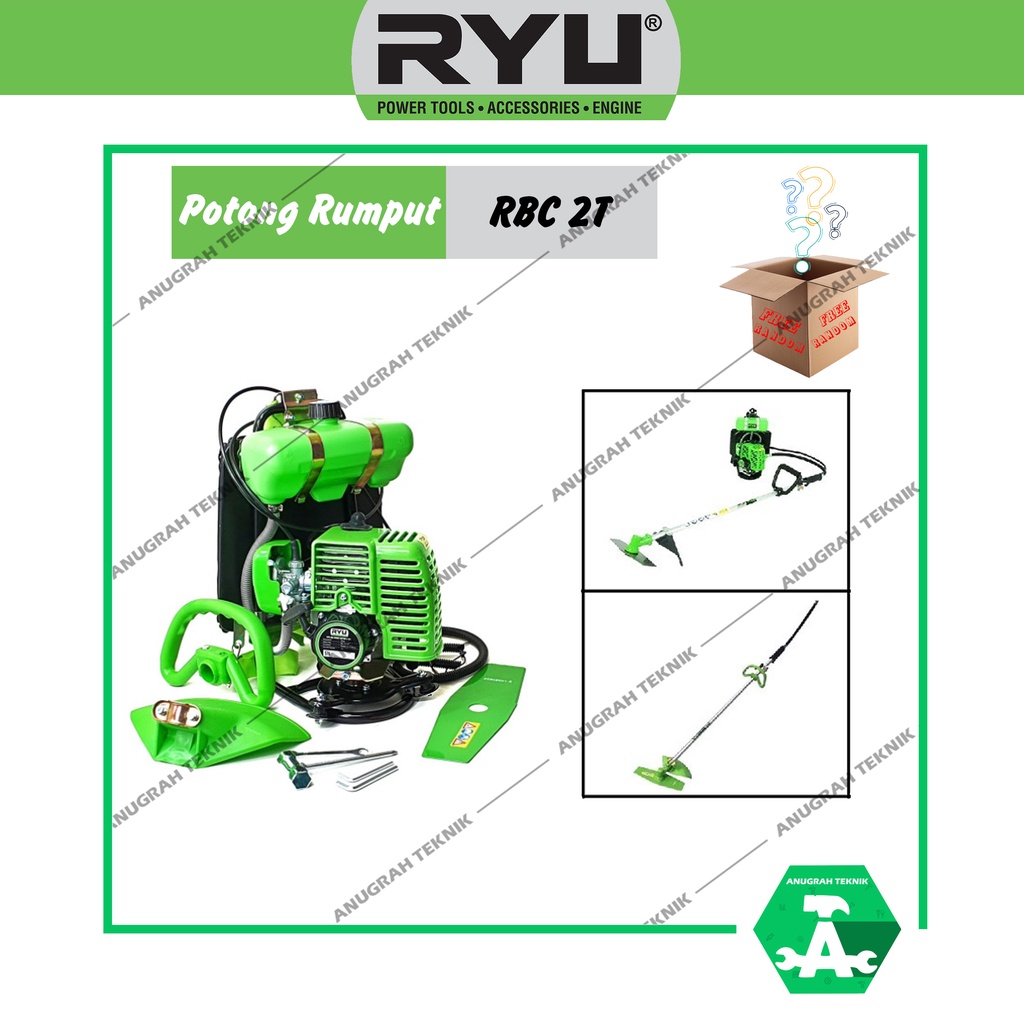 RYU RBC2T Mesin Potong Rumput Bensin Brush Cutter 2 Tak Mesin Potong Rumput Gendong Original