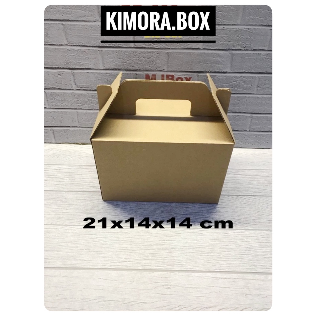 

Kardus uk. 21x14x14 cm.. box karton model tas isi minuman kaleng 6 pcs
