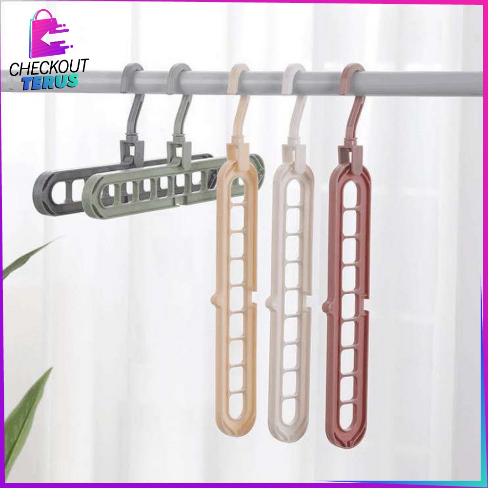 CT C125 Magic Hanger 9IN1 Gantungan Baju Organizer 9 Lubang Multifungsi Jemuran Laundry Hanger Jemuran Pakaian Serbaguna