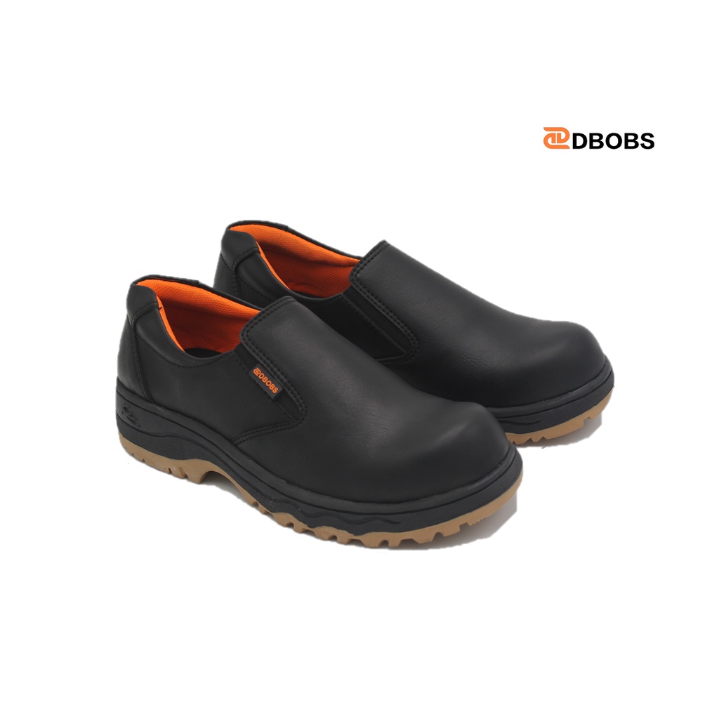 Sepatu Safety Shoes Slip On DBOBS Celyn Pendek Pria Kerja Original Ujung Besi Septi Tanpa Tali Slop