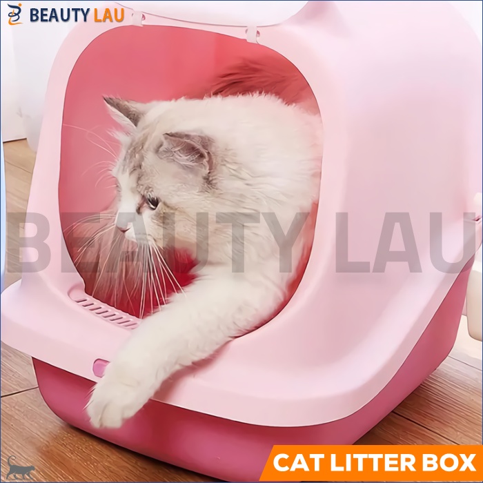 CAT LITTER BOX KUCING JUMBO TERTUTUP BAK PASIR TEMPAT PUP POOP KOTORAN KUCING TOILET WC KUCING