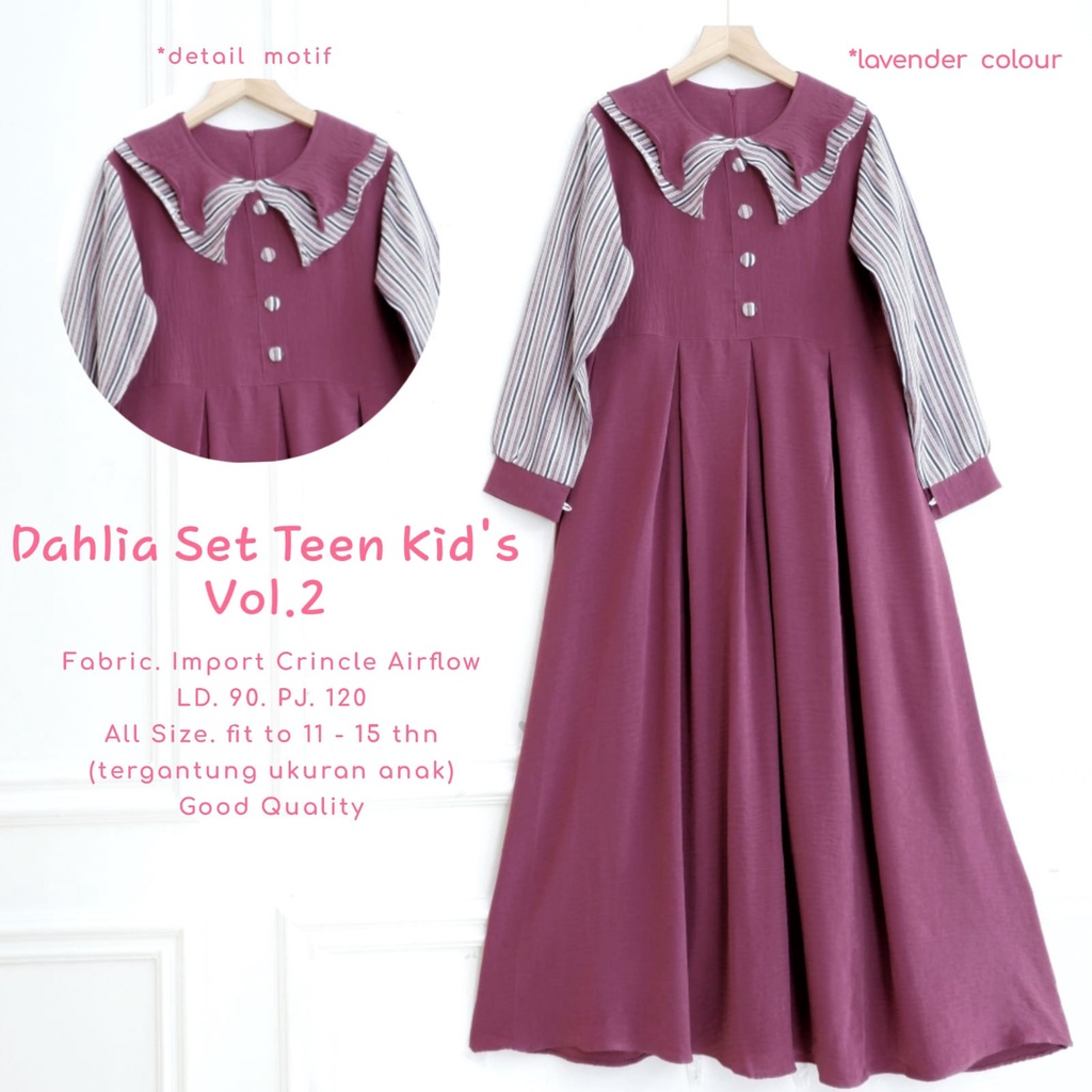 [ORI 100% Fasha Kids ] DAHLIA SET TEEN DRESS MAXY GAMIS ANAK BAJU MUSLIM KIDS PAKAIAN ANAK PEREMPUAN