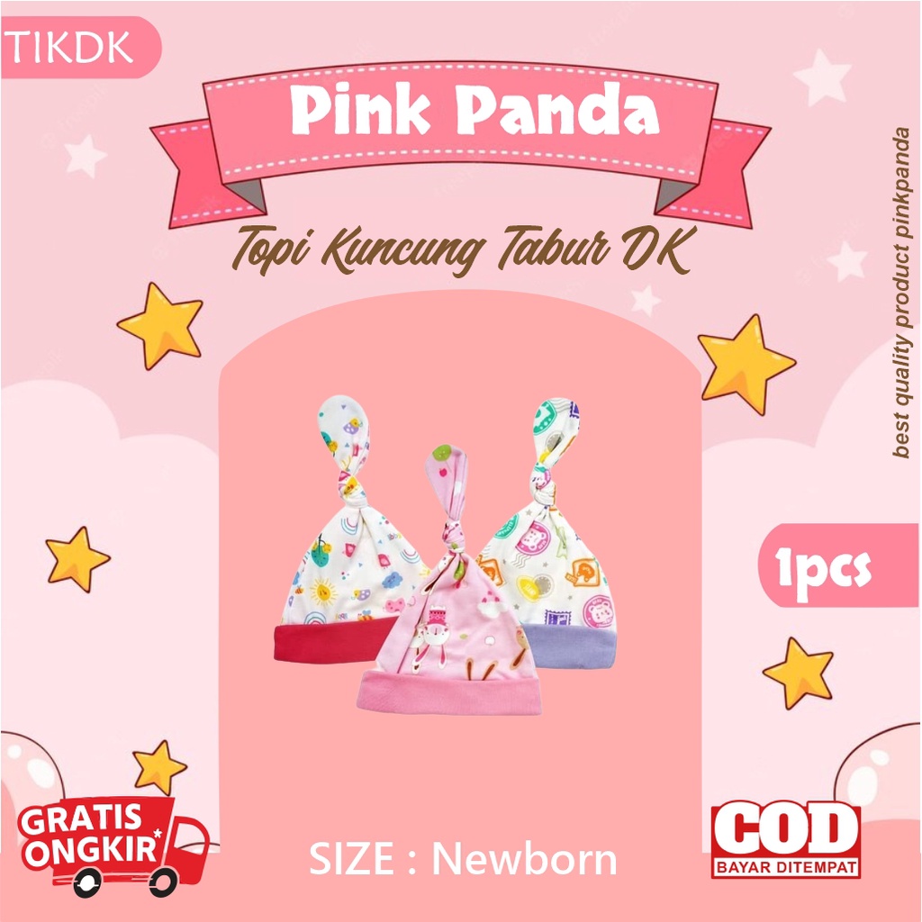 Produk Eceran -  Topi Kuncung Tabur DK Newborn Bahan Katun Tebal