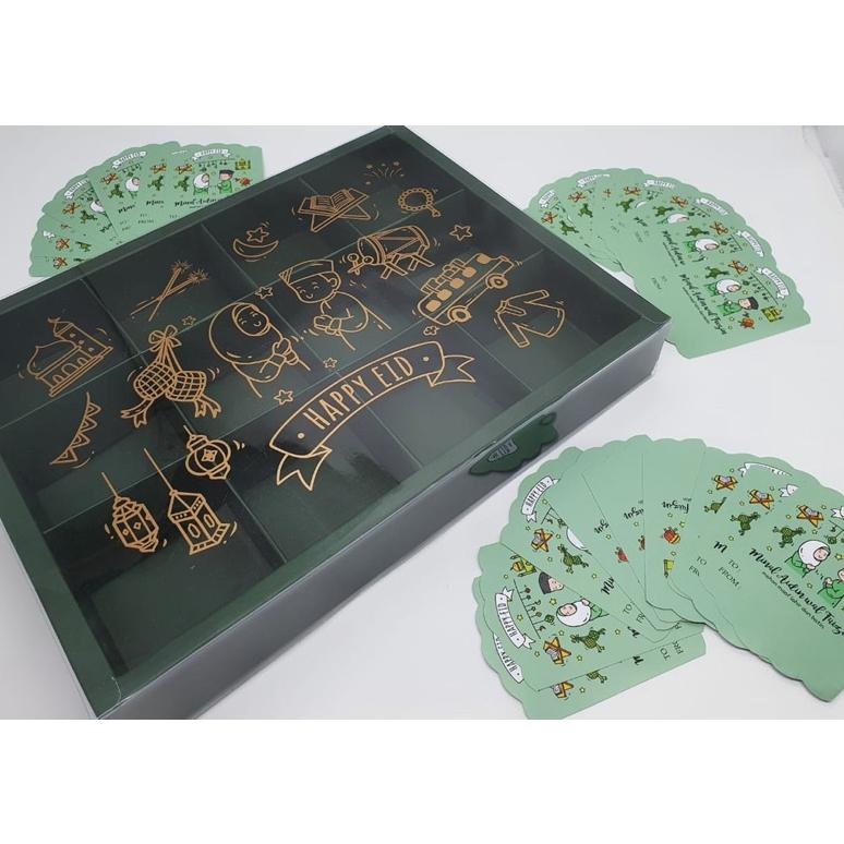 

DUS HIJAU TUA SEKAT 12 MIKA IDUL FITRI LEBARAN + TAG (HARGA UTK 5 PCS DUS) .