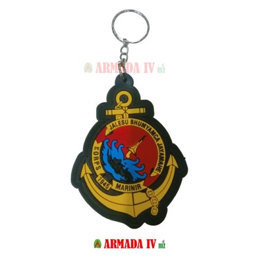 Gantungan Kunci Karet Logo KORPS MARINIR JANGKAR Ganci Karet TNI