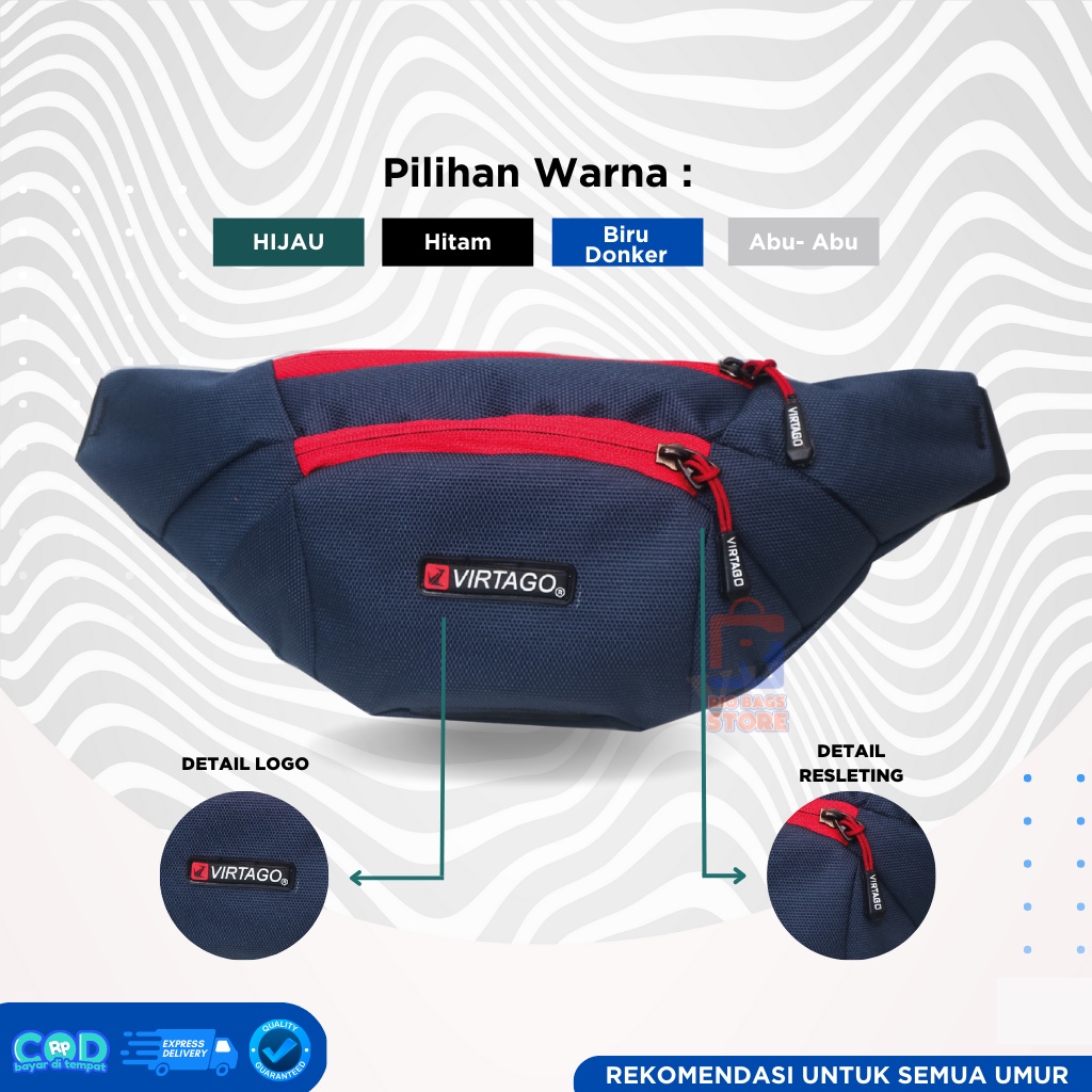 (PROMO) TAS SELEMPANG | WAIST BAG VIRTAGO TERBARU UNISEX