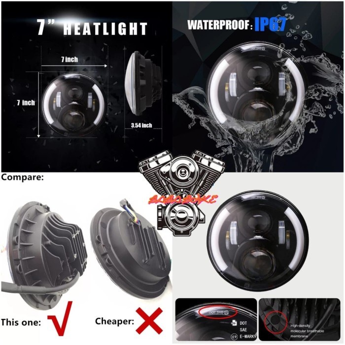 Daymaker 7 Inch Wing Drl / Lampu Jeep Wrangler Jk Rubicon Hardtop