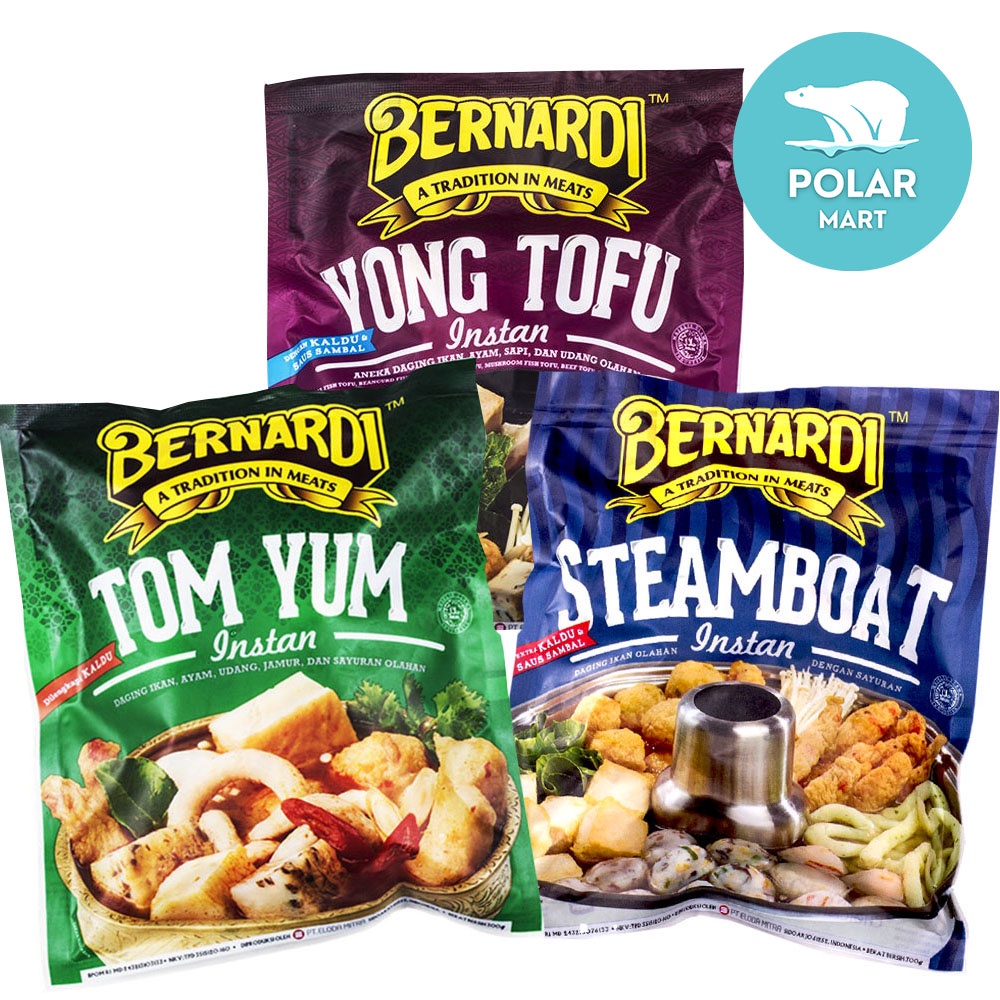 

Bernardi Steamboat, Tom Yum & Yong Tofu Instan 300 Gram (FROZEN FOOD BANDUNG)