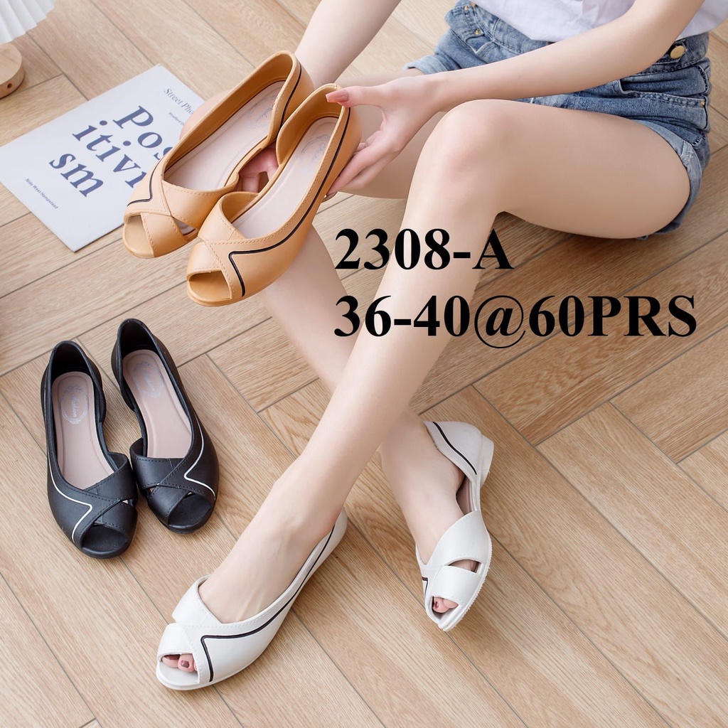 Sepatu Wanita Terbaru/Flat Shoes Import HYS 2308-A/Sepatu Flat Karet Korea Kekinian