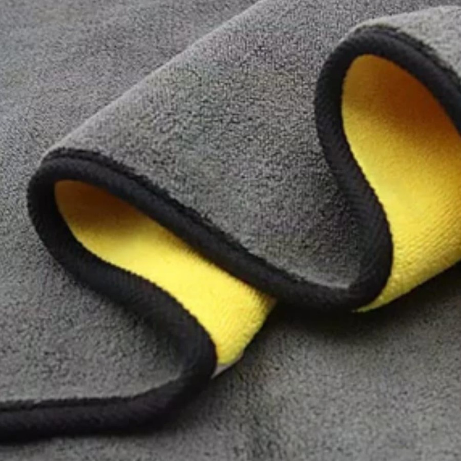 KAIN LAP MICROFIBER POLISH POLOS WASH WAX COATING 2 SISI UK 30 x 30 cm DAYA SERAP TINGGI