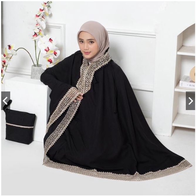 Mukena Dewasa Resleting 2 in 1 Renda Cantik katun mikro preimum