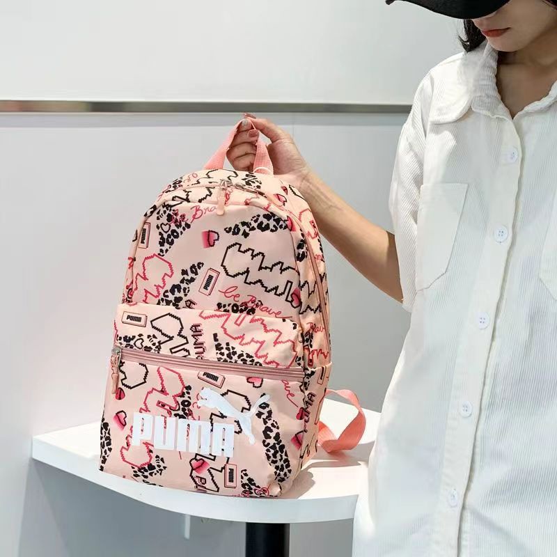 BA2220 Tas Kampus tas Sekolah Backpack SD SMP SMK KULIAH Klasik Pria Tas ransel Wanita Tas Komputer Tas Mahasiswa Tas Ransel Perjalanan Rekreasi Merah Muda untuk kuliah sekolah motif kekinian  berbahan parasut