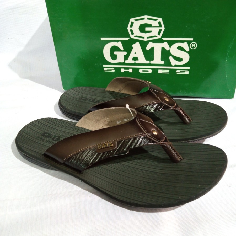 Sandal Kulit Gats Sr 001 Dk brown.Sandal Jepit Original Gats