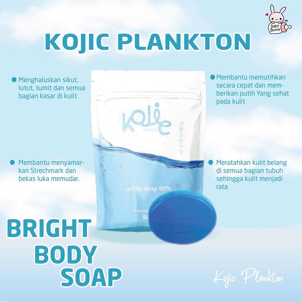 ❤ BELIA ❤ KOJIC PLANKTON Bright &amp; Glow Soap | Sabun Wajah | Face Soap | 90g | 40g | BPOM | BABY BUNNY