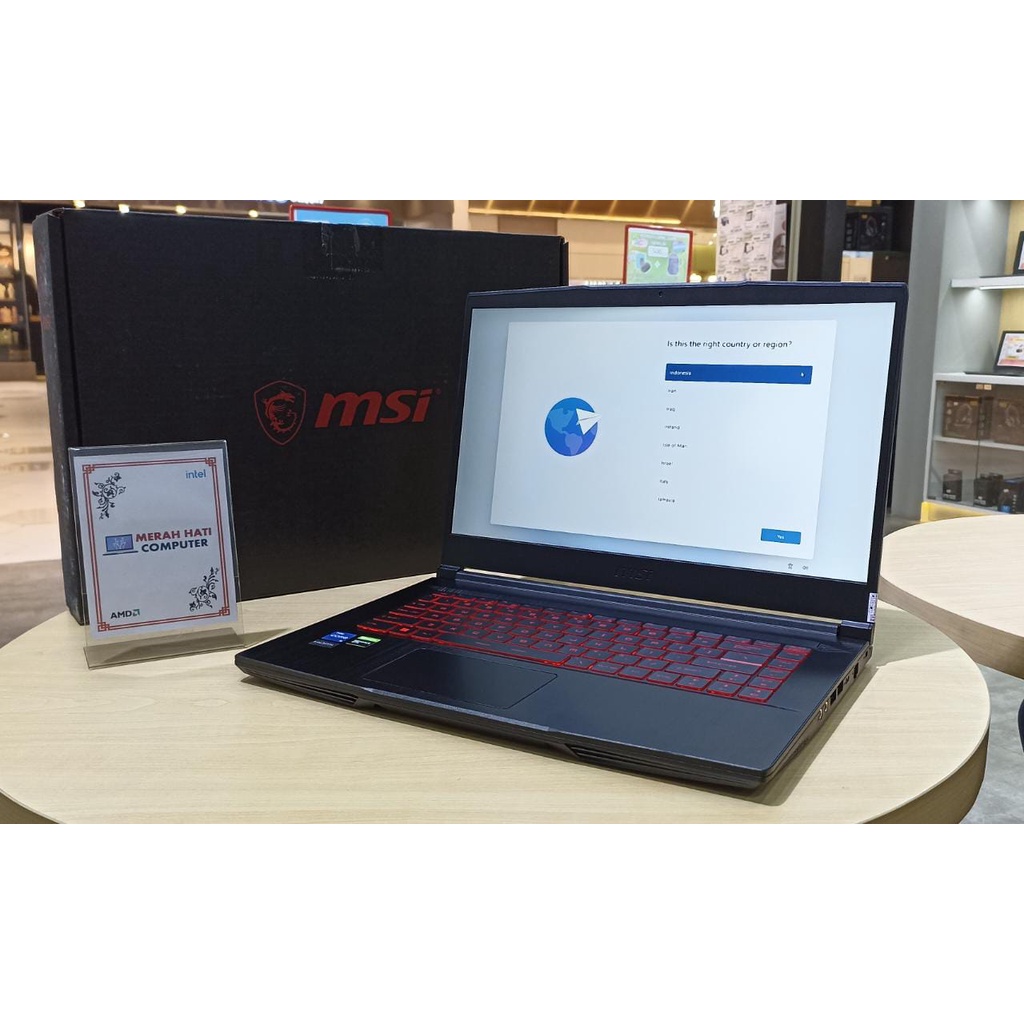 Laptop Gaming Murah MSI GF63 THIN 11UCX INTEL I5 11400H 32GB 1TB SSD RTX2050 4GB FHD BL 144Hz WIN 11 HOME