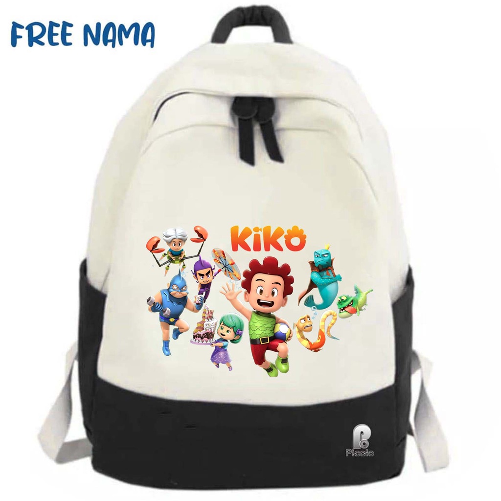 TAS RANSEL BACKPACK ANAK SEKOLAH MOTIF KARAKTER KARTUN KIKO UNISEX (FREE NAMA)