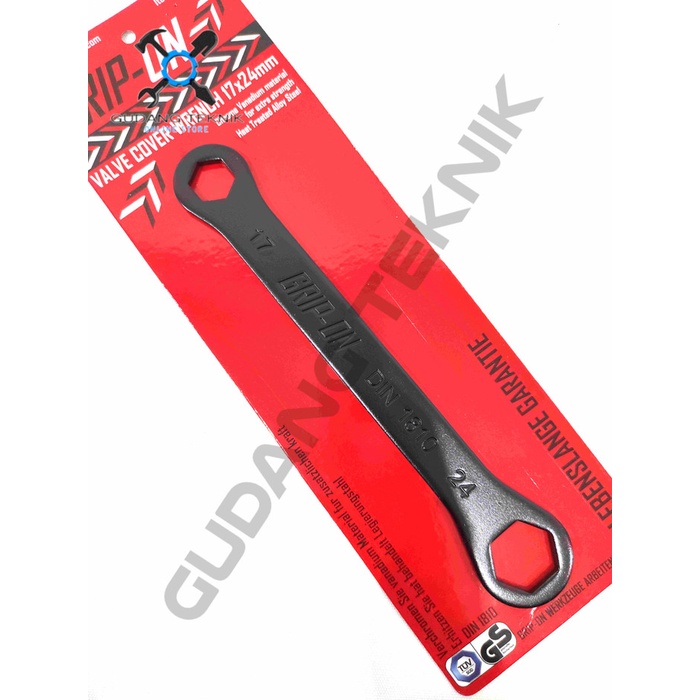 Kunci tutup Klep Motor Ukuran 17x24mm 18-827 GRIP ON / Kunci Buka Tutup Klep Blok Mesin Matic Matik 18 827 GRIP ON