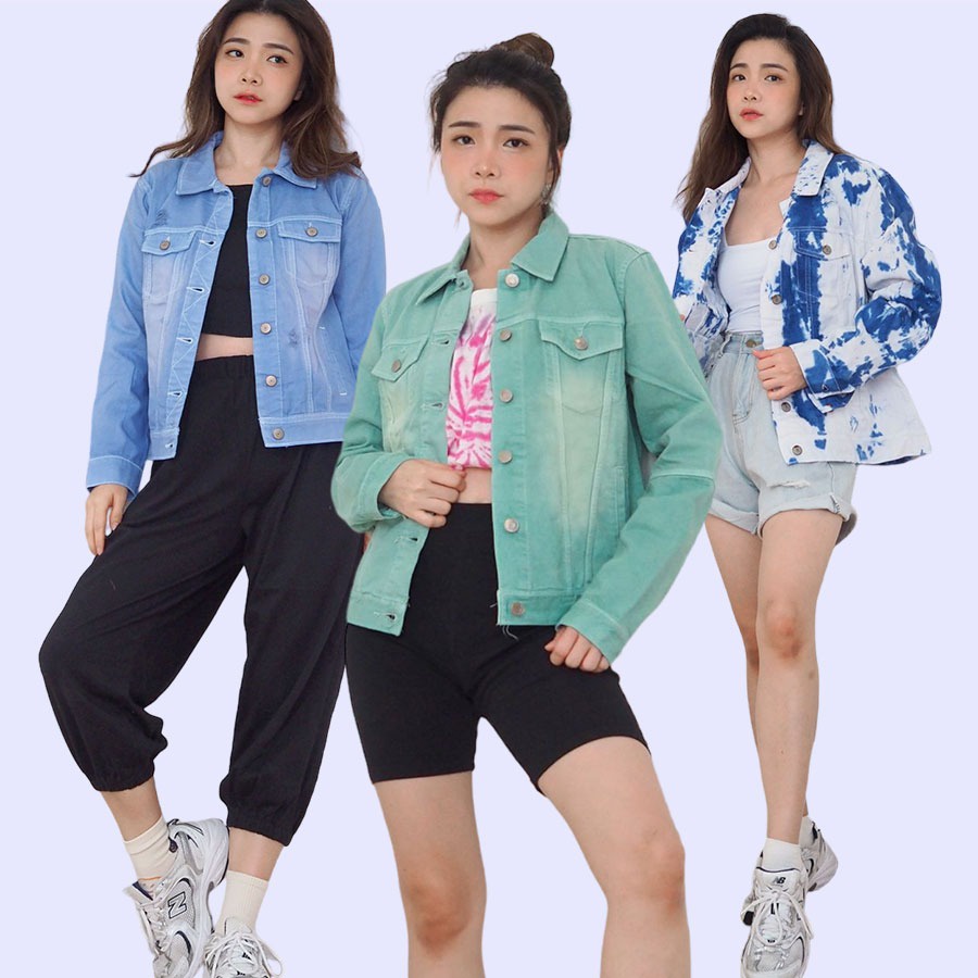 lovemecorner SUPER LIMITED STOCK OLD NAVY DIST DENIM JACKET JAKET JEANS JAKET TIE DYE WANITA BESTSEL