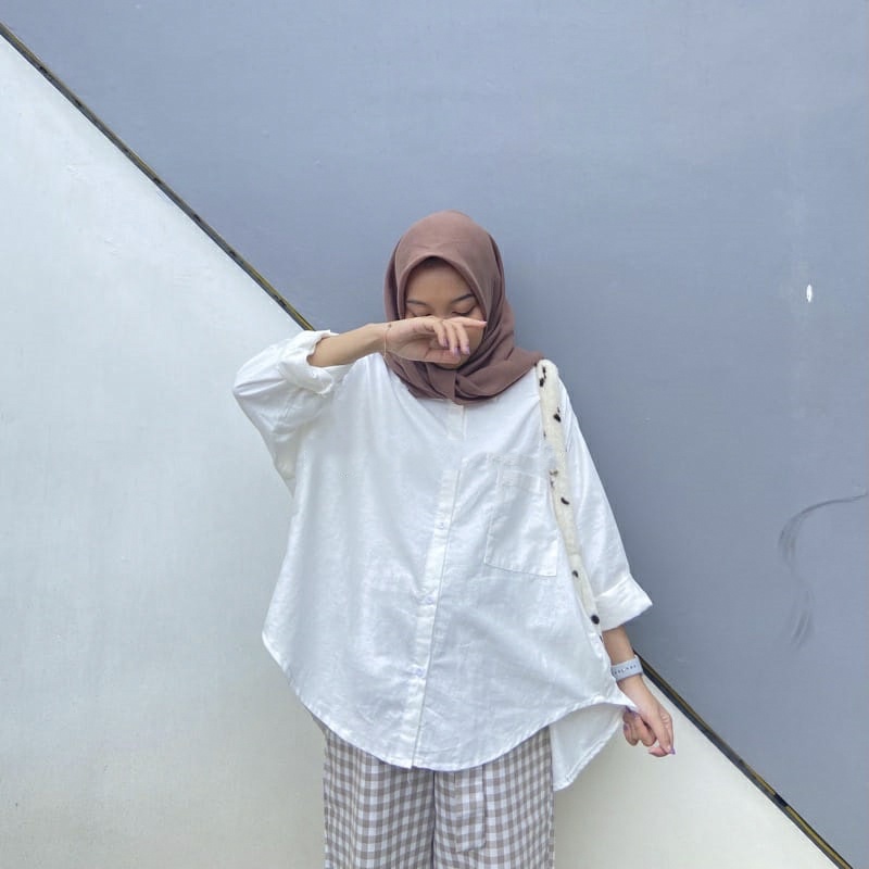 Kemeja Wanita Korea Style Aisyah Terbaru Kekinian Viral Crinkle Premium Reva Atasan Aesthetic Ootd