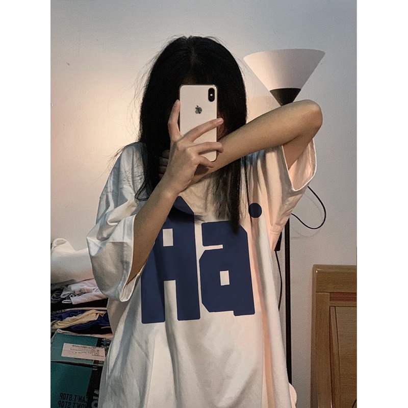 baju atasan wanita terbaru lengan pendek lettering graffiti print T-shirt import korean style kaos basic