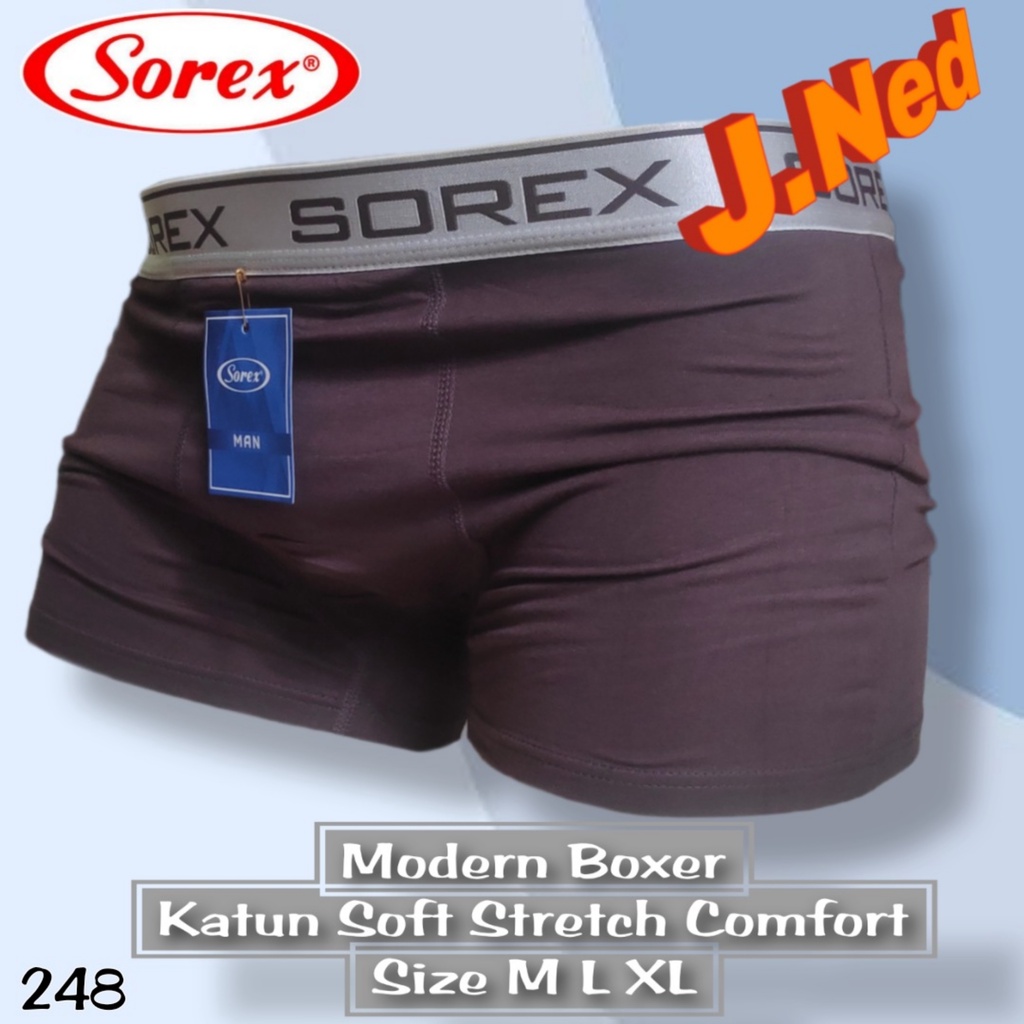 J248D - PER BOX ISI 2 PCS CELANA DALAM BOXER PRIA SOREX SIZE S - XL