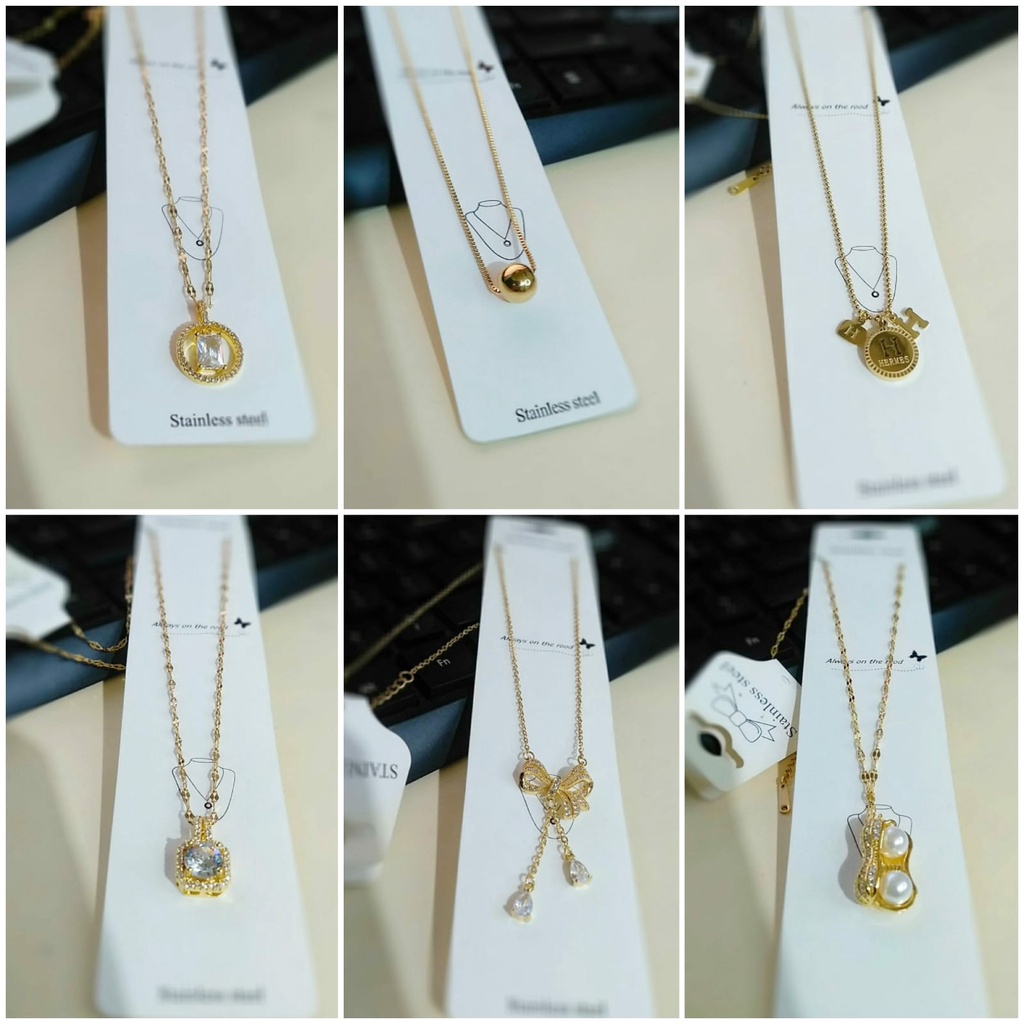 AV409 Grosir Kalung Titanium Korea Kalung Wanita