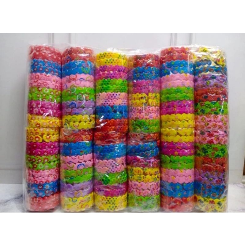 GELANG PLASTIK WARNA WARNI 12PC