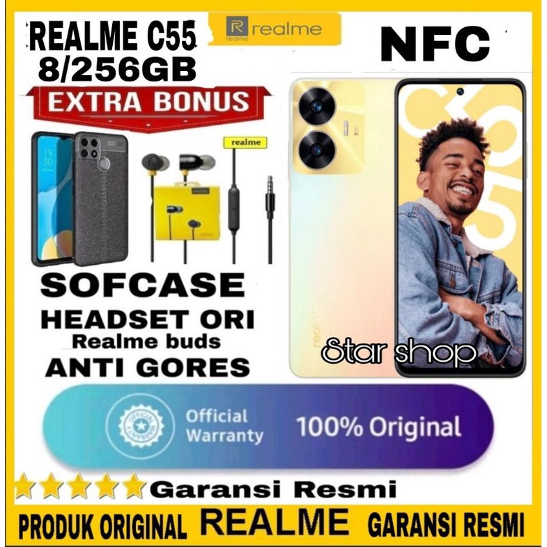REALME C55 NFC 8/256 GB &amp; 6/128 GB GARANSI RESMI - Realme C55