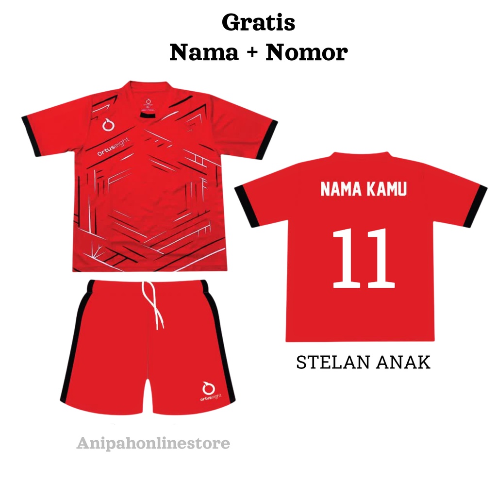 [ free sablon nama nomor punggung ] jersey futsal anak-anak/ baju bola anak laki-laki perempuan