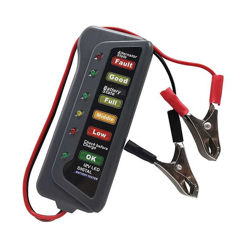 (BISA COD) FTIHSHP ELS Tester Baterai Digital Diagnostik Mobil 12V 6 LED - AHX-009