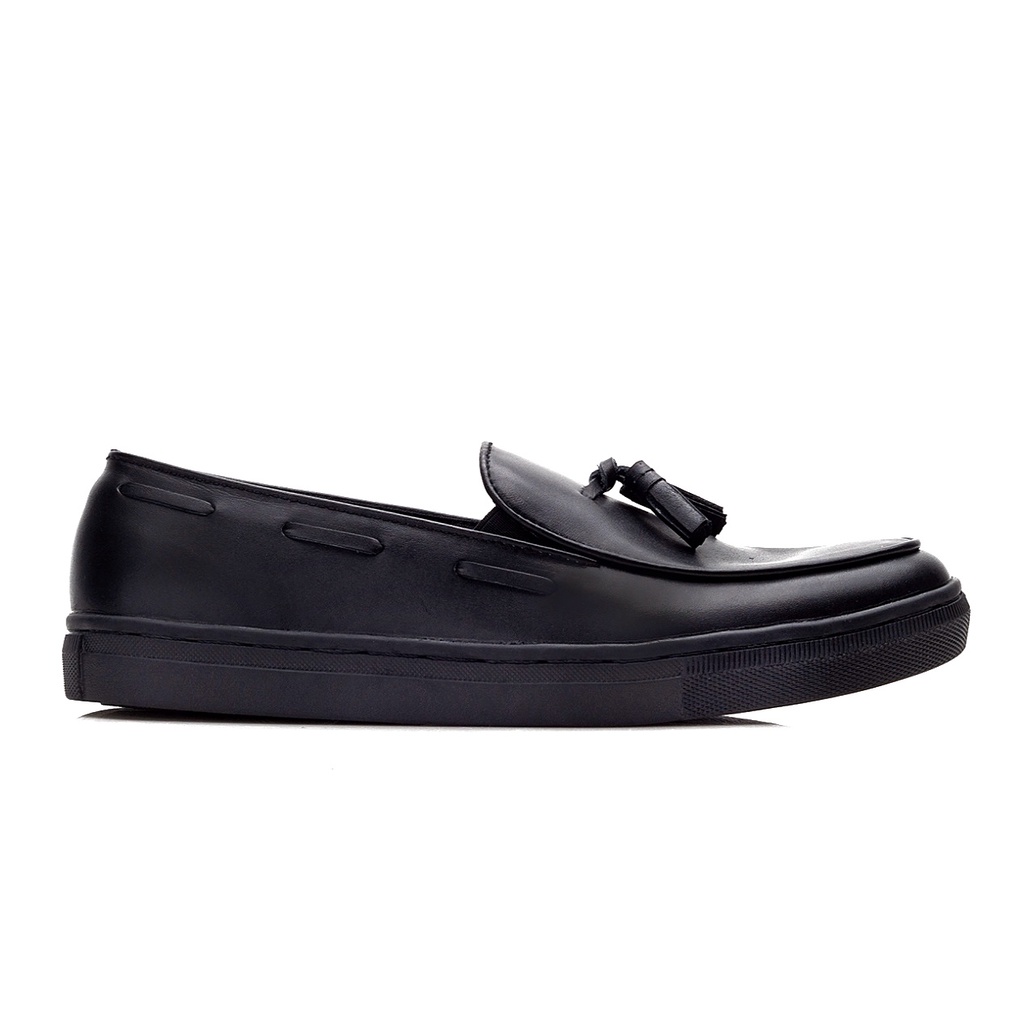 BILL 2.0 BLACK (Kulit Asli) - Sepatu Loafers Pria Kulit Casual Klasik Formal Kerja Kuliah Pria - Loafer