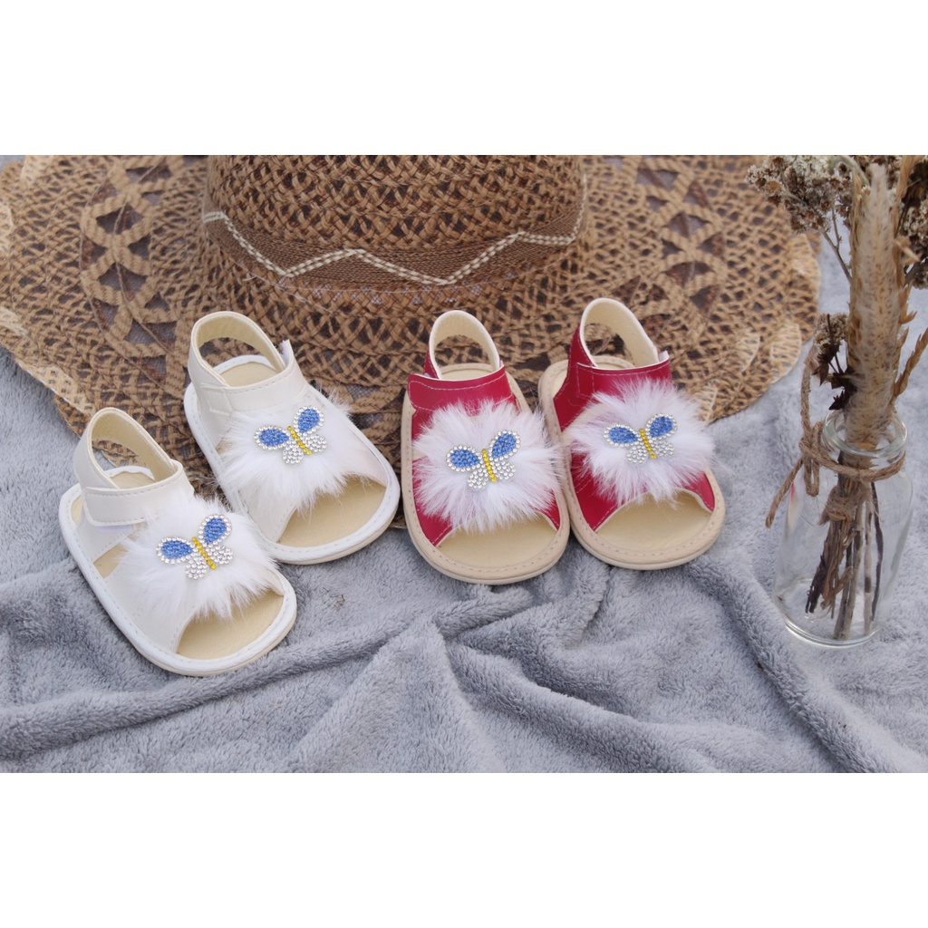 Janitra sandal butterfly sepatu bayi gendong merangkak dan belajar jalan baby shoes 1-15 bulan  code:sb butterfly