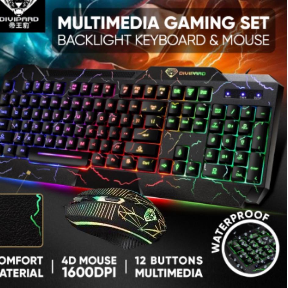 ✧ Paket Keyboard Gaming + Mouse Gaming USB Divipard GMK-60 ✾