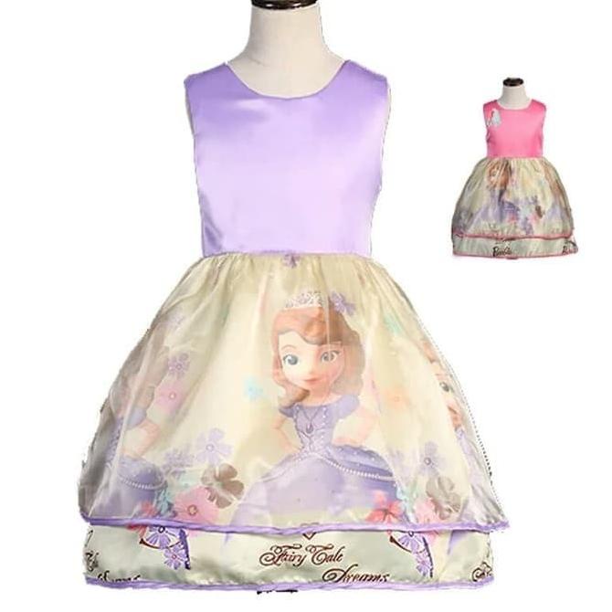 Baju Anak Dress Princess Sofia the first Ungu