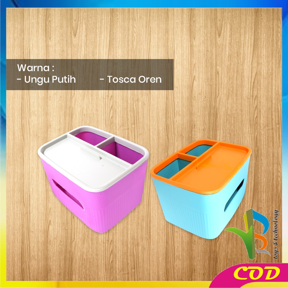 RB-C826 Kotak Tissue Plastik Box Storage Kotak Penyimpanan Multifungsi / Kotak Tempat Tisu Holder Remote Phone Kosmetik Serbaguna