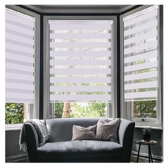 Zebra Blind Tirai Jendela Gorden Gulung Roller Blind Zebra 120x100cm