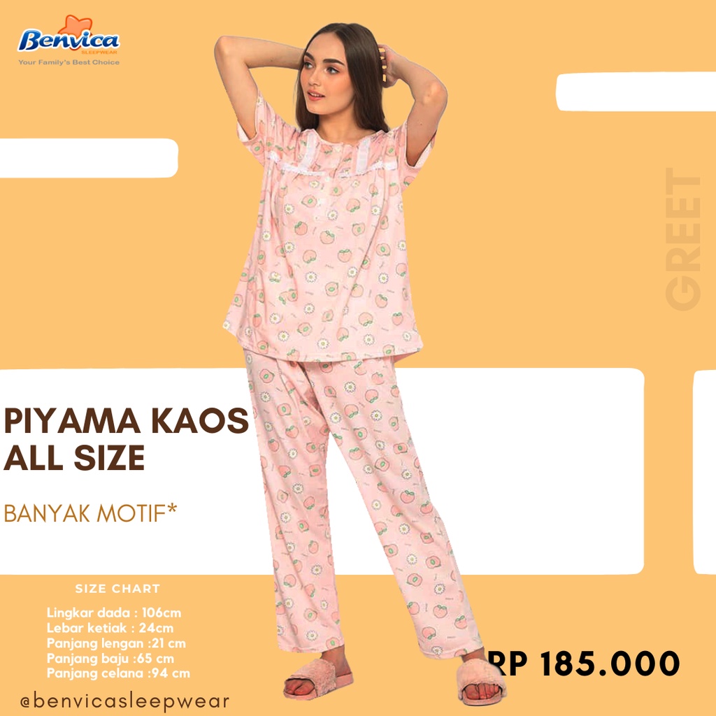 BAJU TIDUR CELANA PANJANG KAOS ALL SIZE GREET BANYAK MOTIF