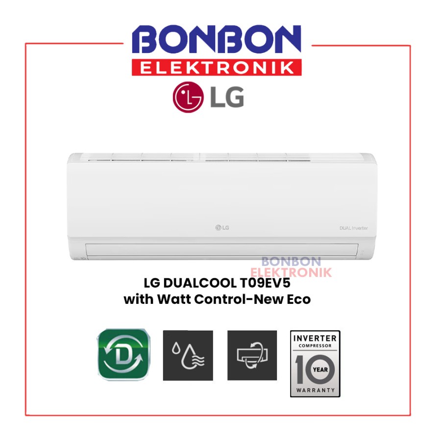 LG AC 1 PK AC DUALCOOL Inverter T09EV5 Watt Control R32