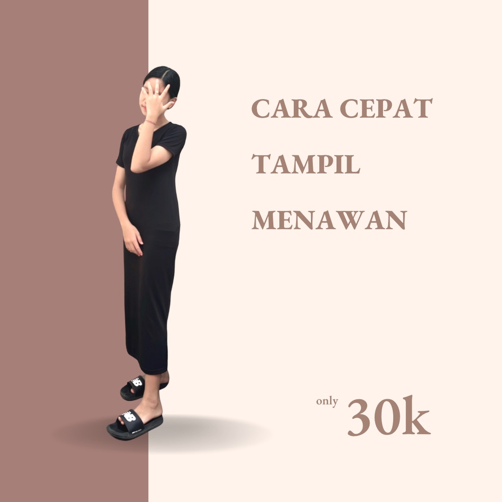 Dress hitam polos | Dress wanita bahan kaos