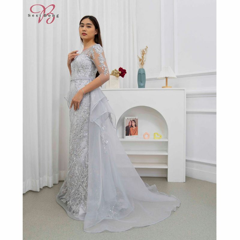 Gaun Pesta 6121 Silver