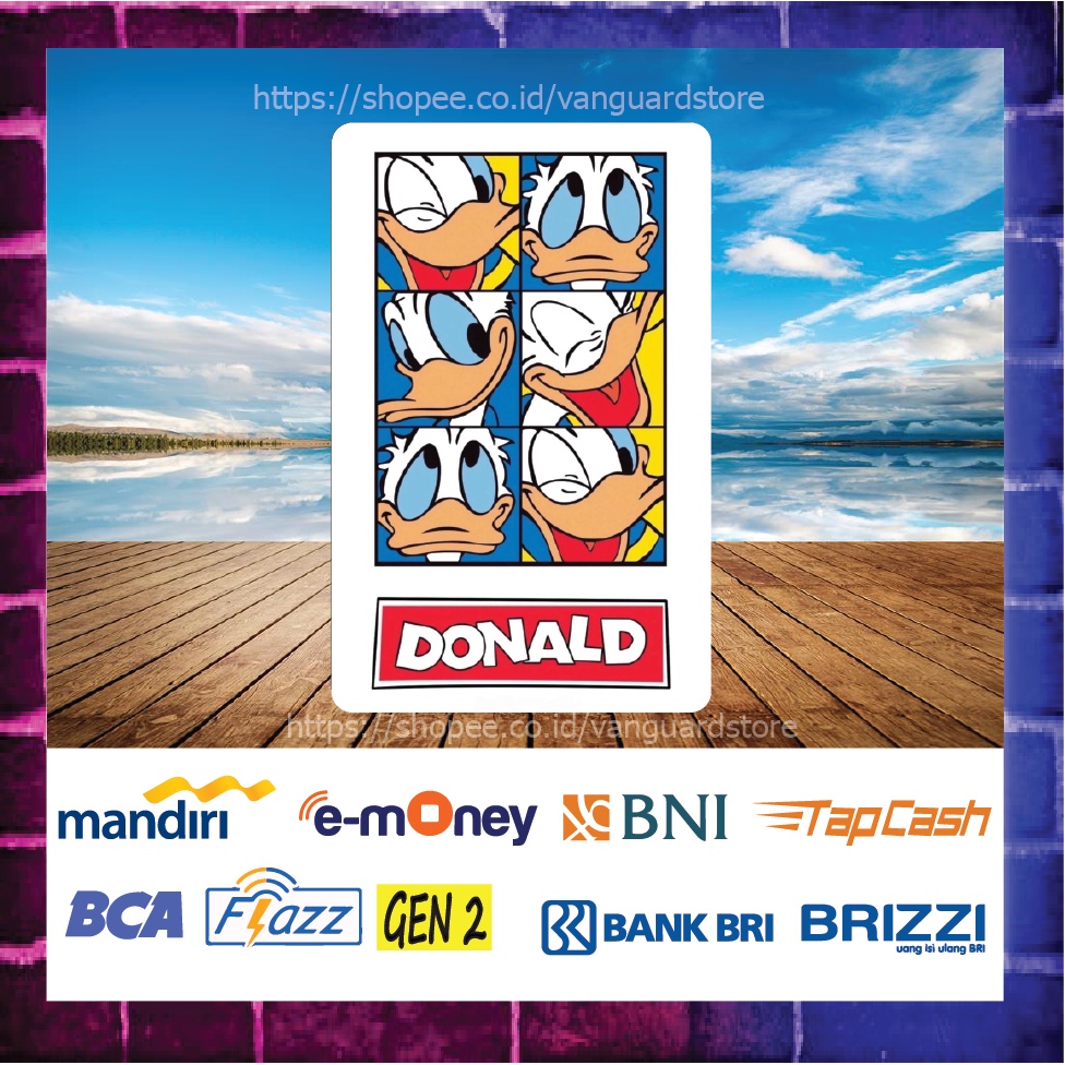 KARTU E MONEY E TOLL WAJAH DONALD DUCK EMONEY MANDIRI FLAZZ BCA BNI TAPCASH BRIZZI BRI - 1 SISI